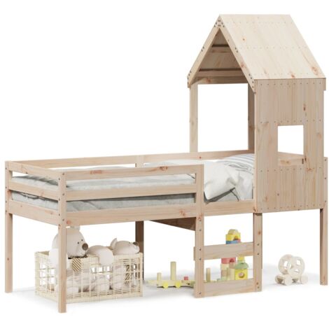 Single Bed，Adult bed，High Sleeper Bed without Mattress 80x200 cm Solid Wood Pine VSVS577446