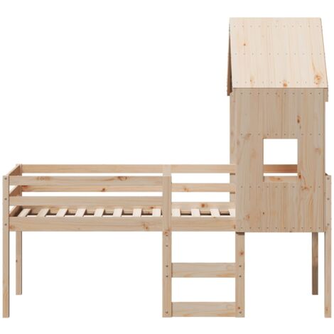 Single Bed，Adult bed，High Sleeper Bed without Mattress 80x200 cm Solid Wood Pine VSVS577446