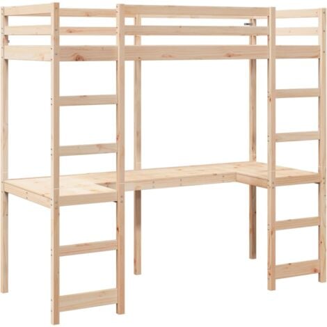 Single Bed，Adult bed，Loft Bed Frame without Mattress 75x190 cm Small Single Solid Wood Pine VSVS312458
