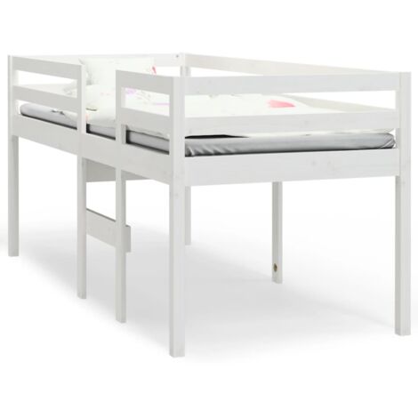 Single Bed，Adult bed，High Sleeper Bed without Mattress White 80x200 cm Solid Wood Pine VSVS241749