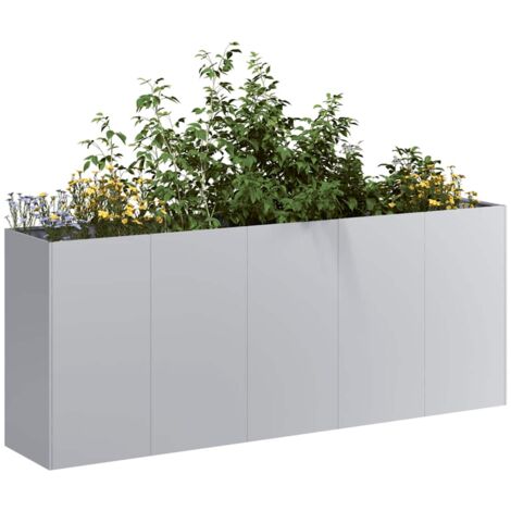 Planter，Plant pot，Flower box 200x40x80 cm Galvanised Steel VSVS108775