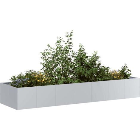Planter，Plant pot，Flower box 280x80x40 cm Galvanised Steel VSVS677952