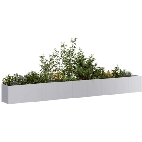 Planter，Plant pot，Flower box 360x40x40 cm Galvanised Steel VSVS830564