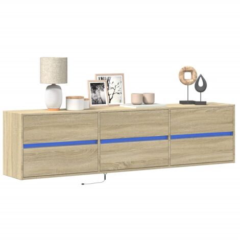 TV Wall Cabinet，TV stand，TV Unit with LED Sonoma Oak 180x31x45 cm VSVS636067