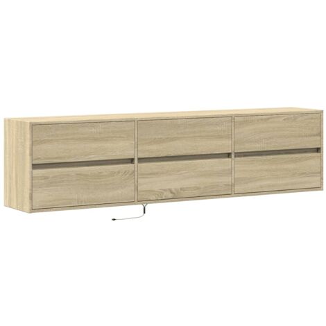 TV Wall Cabinet，TV stand，TV Unit with LED Sonoma Oak 180x31x45 cm VSVS636067