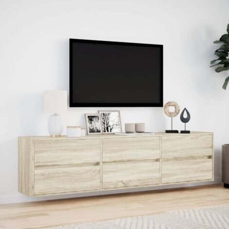 TV Wall Cabinet，TV stand，TV Unit with LED Sonoma Oak 180x31x45 cm VSVS636067