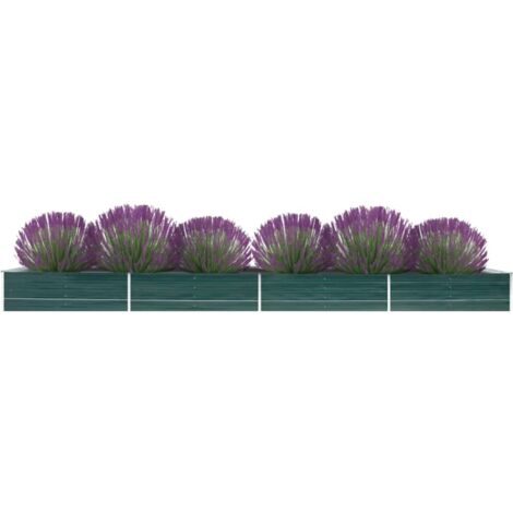 Garden Raised Bed，Planter，Plant pot，Flower box Galvanised Steel 600x80x45 cm Green VSVS364139