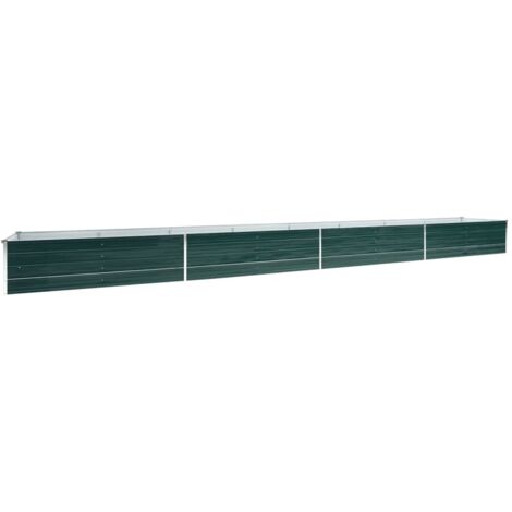 Garden Raised Bed，Planter，Plant pot，Flower box Galvanised Steel 600x80x45 cm Green VSVS364139