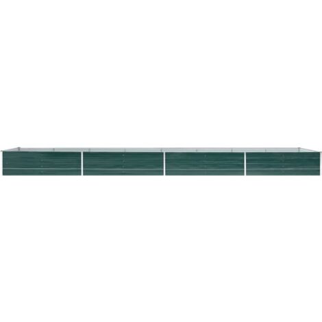 Garden Raised Bed，Planter，Plant pot，Flower box Galvanised Steel 600x80x45 cm Green VSVS364139