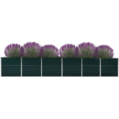 Garden Raised Bed，Planter，Plant pot，Flower box Galvanised Steel 480x80x77 cm Green VSVS819964