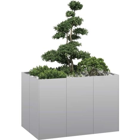 Planter，Plant pot，Flower box 120x80x80 cm Galvanised Steel VSVS419060