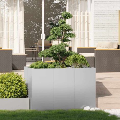 Planter，Plant pot，Flower box 120x80x80 cm Galvanised Steel VSVS419060