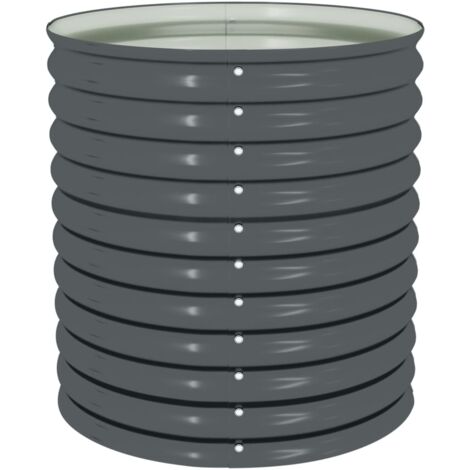 Garden Raised Bed，Planter，Plant pot，Flower box 80x80x81 cm Galvanised Steel Grey VSVS108989