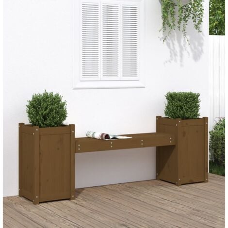 Planter，Plant pot，Flower box Bench Honey Brown 180x36x63 cm Solid Wood Pine VSVS258745