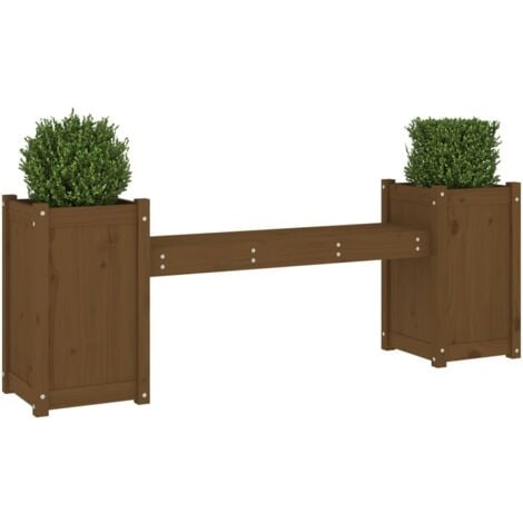 Planter，Plant pot，Flower box Bench Honey Brown 180x36x63 cm Solid Wood Pine VSVS258745