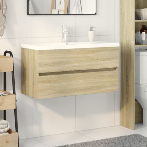2 Piece Bathroom Furniture Set，Bathroom Cabinet Set Ceramic and ...
