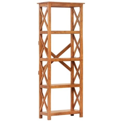 Bookcase，Book Cabinet，Bookshelf 60x30x160 cm Solid Acacia Wood Honey Finish VSVS362592