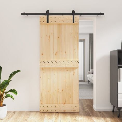 Sliding Door，kitchen door with Hardware Set 85x210 cm Solid Wood Pine VSVS377510