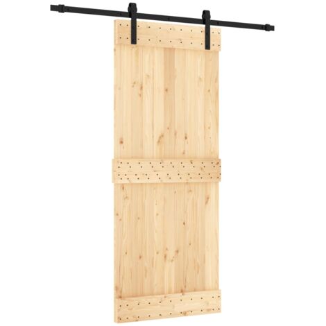 Sliding Door，kitchen door with Hardware Set 85x210 cm Solid Wood Pine VSVS377510