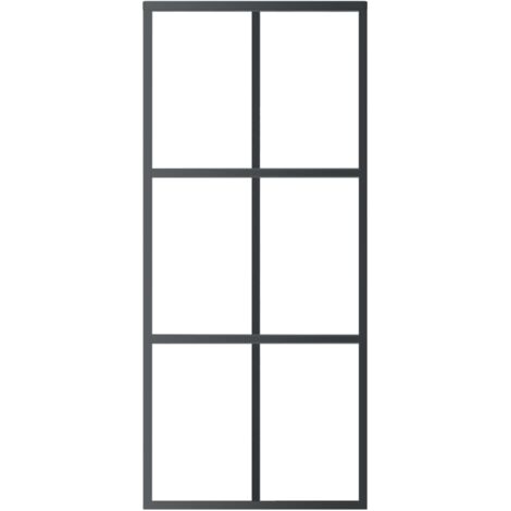 Sliding Door，kitchen door ESG Glass and Aluminium 90x205 cm Black VSVS981960