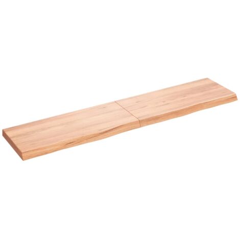 Table Top，Desk Top Light Brown 180x40x(2-6) cm Treated Solid Wood Oak VSVS613112