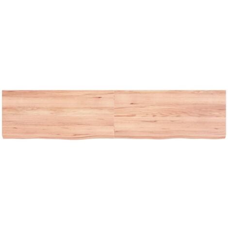 Table Top，Desk Top Light Brown 180x40x(2-6) cm Treated Solid Wood Oak VSVS613112