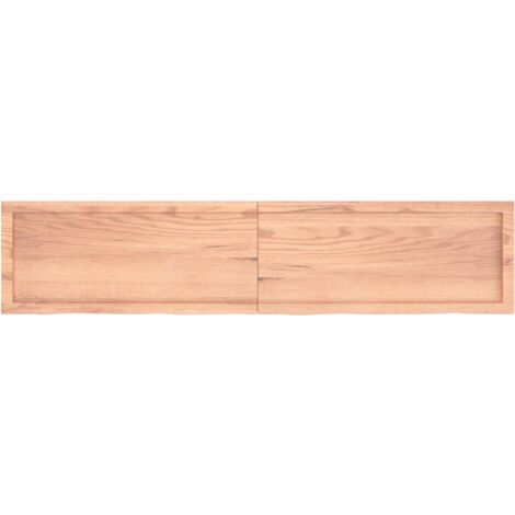 Table Top，Desk Top Light Brown 180x40x(2-6) cm Treated Solid Wood Oak VSVS613112