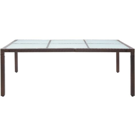 Outdoor Dining Table，Dinner table，Eating table Brown 200x150x74 cm Poly Rattan VSVS147820