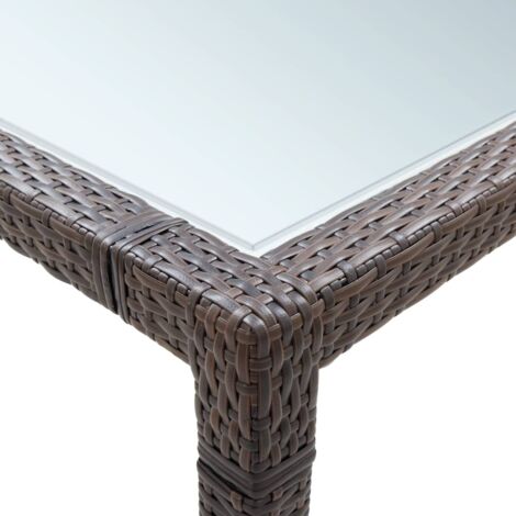 Outdoor Dining Table，Dinner table，Eating table Brown 200x150x74 cm Poly Rattan VSVS147820