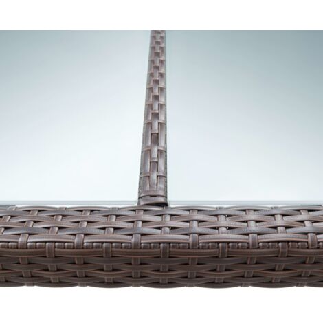 Outdoor Dining Table，Dinner table，Eating table Brown 200x150x74 cm Poly Rattan VSVS147820