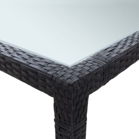Outdoor Dining Table，Dinner table，Eating table Black 200x150x74 cm Poly Rattan VSVS529422