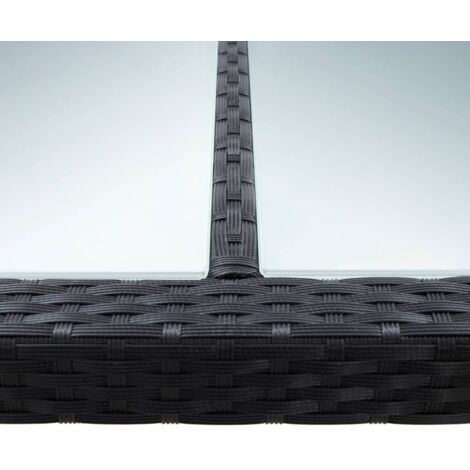 Outdoor Dining Table，Dinner table，Eating table Black 200x150x74 cm Poly Rattan VSVS529422