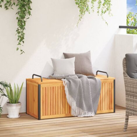 Outdoor Cushion Box，Storage Cabinet 110x45x42/53 cm Solid Wood