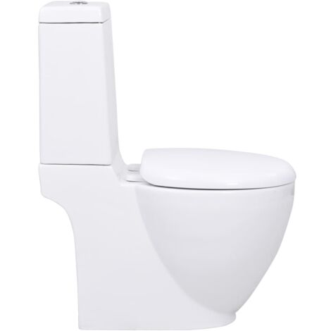 WC Ceramic Toilet Bathroom Round Toilet Bottom Water Flow White VSVS2542261