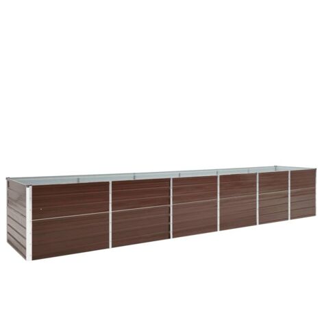 Garden Raised Bed Galvanised Steel 480x80x77 cm Brown VSVS2505290