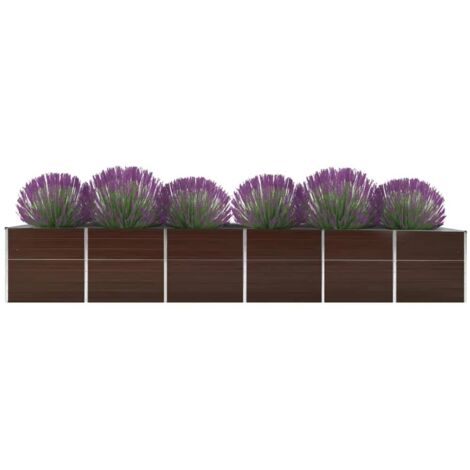 Garden Raised Bed Galvanised Steel 480x80x77 cm Brown VSVS2505290