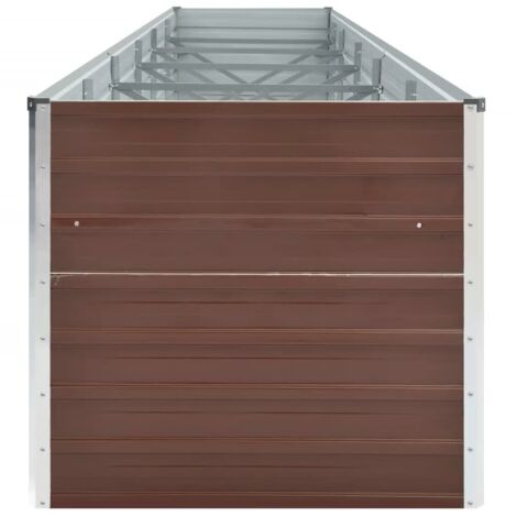 Garden Raised Bed Galvanised Steel 480x80x77 cm Brown VSVS2505290