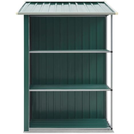 Garden Shed，Storage Shed with Rack Green 205x130x183 cm Iron VSVS2346571