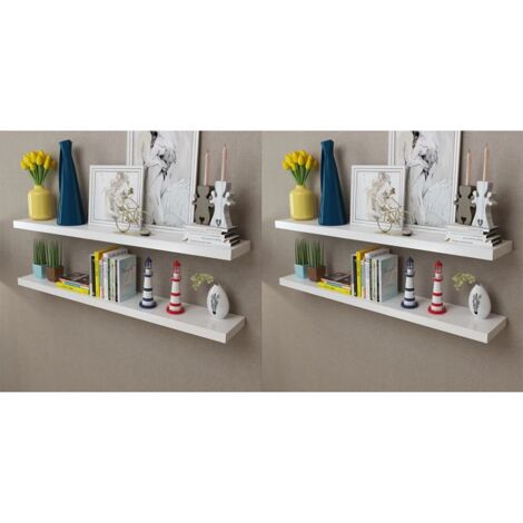 Wall Shelves，Racks 4 pcs White 120 cm VSVS7568235