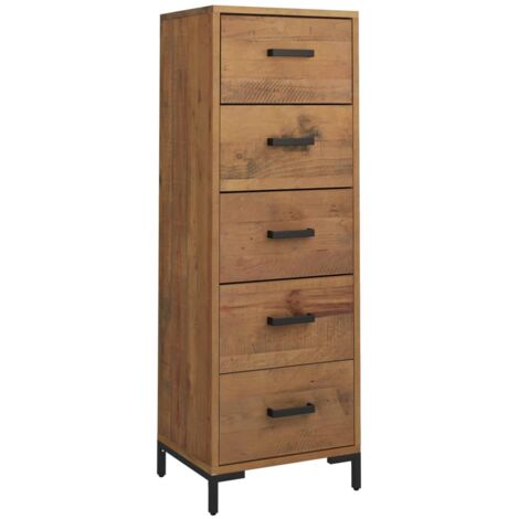 Chest of Drawers，Commode 42x35x110 cm Solid Pinewood VSVS5163231