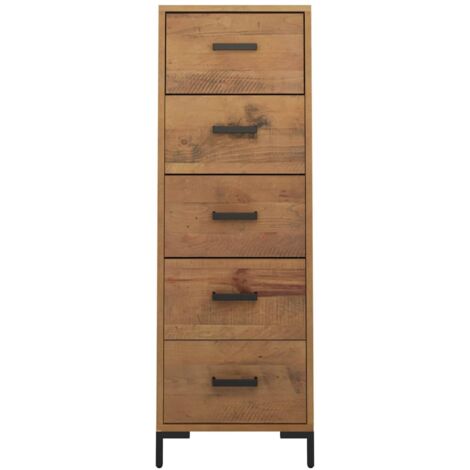 Chest of Drawers，Commode 42x35x110 cm Solid Pinewood VSVS5163231