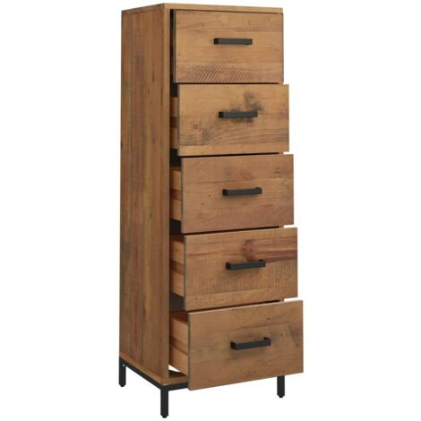 Chest of Drawers，Commode 42x35x110 cm Solid Pinewood VSVS5163231