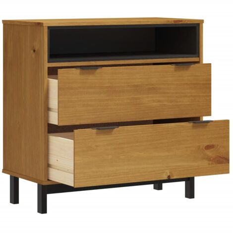 Drawer Cabinet，Drawer Chest FLAM 80x40x80 cm Solid Wood Pine VSVS3211512