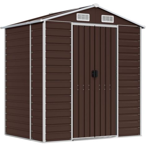 Garden Shed，Storage Shed Brown 191x130x198 cm Galvanised Steel VSVS2854727