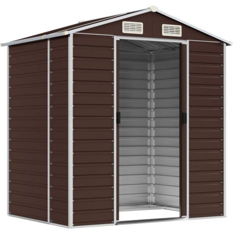 Garden Shed，Storage Shed Brown 191x130x198 cm Galvanised Steel VSVS2854727