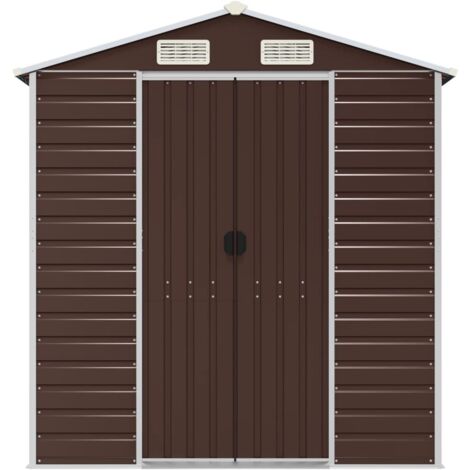 Garden Shed，Storage Shed Brown 191x130x198 cm Galvanised Steel VSVS2854727