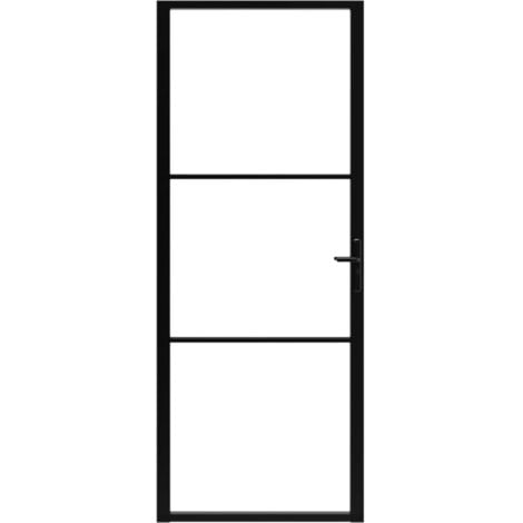 Interior Door ESG Glass and Aluminium 83x201.5 cm Black VSVS3635079