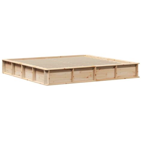 Double bed，Bed Frame Solid Pine Wood 180 x 200 cm Solid Pine Wood CFW16273