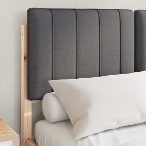 Double bed，Bed Frame with Upholstered Headboard Dark Grey 120 x 190 cm ...