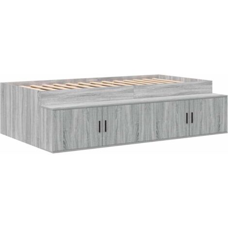 Single bed，Storage Bed Frame Grey sonoma 75 x 190 cm Engineered wood ...